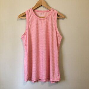2 Cotton Candy Pink Horizontal Herringbone Print Tank Tops